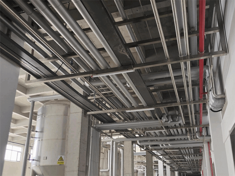 山东天泰啤酒设备-发酵管廊和阀阵